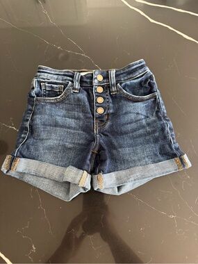 KanCan Dark Blue Rolled Cuff Denim Shorts